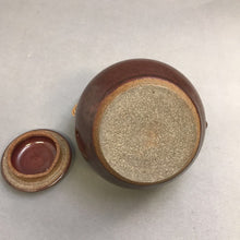 Load image into Gallery viewer, Antique Brown Stoneware Pottery Tea Pot Rattan Handle (6")
