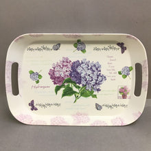 Load image into Gallery viewer, Vintage Serving Tray Purple Hydrangea Print (2x10x16)
