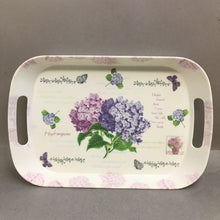 Load image into Gallery viewer, Vintage Serving Tray Purple Hydrangea Print (2x9x14)

