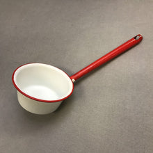 Load image into Gallery viewer, Red &amp; White Enamelware Ladle (13"; 5" Bowl)
