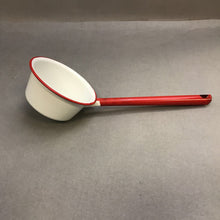 Load image into Gallery viewer, Red &amp; White Enamelware Ladle (13"; 5" Bowl)
