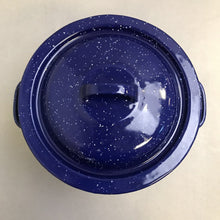 Load image into Gallery viewer, Speckled Blue &amp; White Enamel Pot (6x7.5x7.5)
