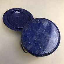 Load image into Gallery viewer, Speckled Blue &amp; White Enamel Pot (6x7.5x7.5)
