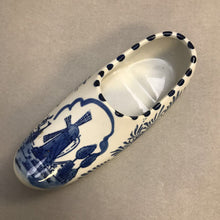 Load image into Gallery viewer, Delft-Style Blue &amp; White Ceramic Windmill Shoe / Clog Planter (~3x8x3)
