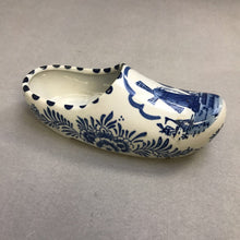 Load image into Gallery viewer, Delft-Style Blue &amp; White Ceramic Windmill Shoe / Clog Planter (~3x8x3)
