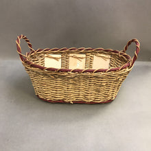 Load image into Gallery viewer, Vintage Wicker Basket With Ceramic Fruit Panels (15x7x9)
