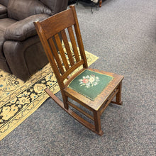 Load image into Gallery viewer, Oak Rocking Chair w/Embroidered Seat (35x17x24)
