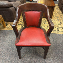 Load image into Gallery viewer, Maple Red Leather Chair (33x22x24)
