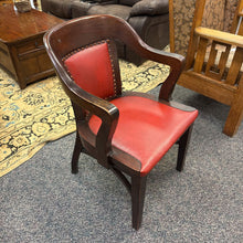 Load image into Gallery viewer, Maple Red Leather Chair (33x22x24)
