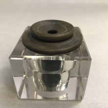 Load image into Gallery viewer, Antique 1907 Sengbusch Glass Inkwell Stand with Bakelite Lid (3x3)
