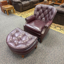 Load image into Gallery viewer, Lonestar Leather Red Chair (24x31x34) w/Ottoman
