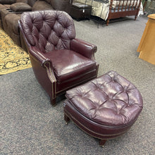 Load image into Gallery viewer, Lonestar Leather Red Chair (24x31x34) w/Ottoman
