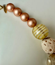 Load image into Gallery viewer, Lenora Dame Mixed Textile Acrylic Rhinestone Faux Pearl Chunky Bead Statement Necklace (21")
