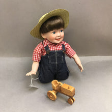 Load image into Gallery viewer, Danbury Mint Porcelain Doll - Steve The Farmer w/ Tractor (10")
