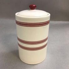 Load image into Gallery viewer, Stoneware Red &amp; White Canister (7")
