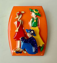 Load image into Gallery viewer, Vintage Designs by Lucinda Women in Hats 3D Resin Brooch Pin (2")

