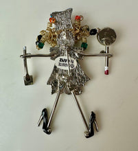 Load image into Gallery viewer, Vintage Carette by Ganz Mixed Media Dangle Legs Cooking Girl Brooch Pin (3")
