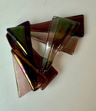 Load image into Gallery viewer, Earesistibles Artisan Fused Glass Shades of Purple Brooch Pin (2.75")
