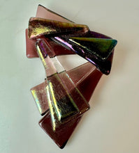 Load image into Gallery viewer, Earesistibles Artisan Fused Glass Shades of Purple Brooch Pin (2.75")
