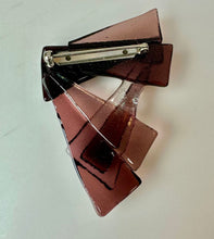 Load image into Gallery viewer, Earesistibles Artisan Fused Glass Shades of Purple Brooch Pin (2.75")

