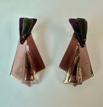Load image into Gallery viewer, Earesistibles Artisan Fused Glass Shades of Purple Earrings (1.75")
