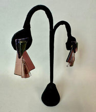 Load image into Gallery viewer, Earesistibles Artisan Fused Glass Shades of Purple Earrings (1.75")
