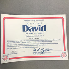 Load image into Gallery viewer, 1992 The Danbury Mint’s David the Fireman By Elke Hutchens (11")
