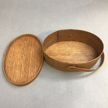 Load image into Gallery viewer, Vintage Shaker Cherry Wood Oval 4-Finger Sewing Box With Handle 9x6x3.5)
