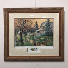 Load image into Gallery viewer, Charles Peterson Signed &amp; Framed Print, "The Daily News", Figures From the Past, Newspaper Delivery Boy On Bike (31.5x35)
