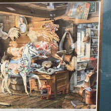 Load image into Gallery viewer, Charles Peterson Signed &amp; Framed Print, "Carousel Horses" w/ Figures From the Past (29x35.5)
