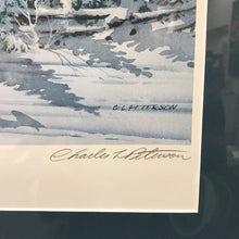 Load image into Gallery viewer, Charles Peterson Signed &amp; Framed Print, "Jule Tiden" (Yuletide), Horse w/ Sleigh, Ship (30x35)
