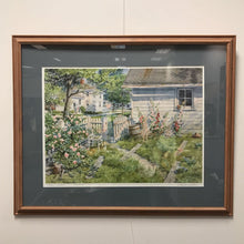 Load image into Gallery viewer, Charles Peterson Signed &amp; Framed Print, "Home Grown", Gardening Scene w/ Figures From the Past (30x31.5) (As-Is)
