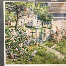 Load image into Gallery viewer, Charles Peterson Signed &amp; Framed Print, "Home Grown", Gardening Scene w/ Figures From the Past (30x31.5) (As-Is)
