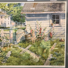 Load image into Gallery viewer, Charles Peterson Signed &amp; Framed Print, "Home Grown", Gardening Scene w/ Figures From the Past (30x31.5) (As-Is)
