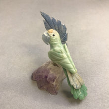 Load image into Gallery viewer, Hand Carved Quartz Gemstone Cockatoo Bird Figurine (4")
