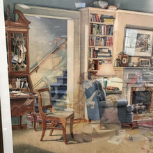 Load image into Gallery viewer, Charles Peterson Signed &amp; Framed Print, "Family Tree" Family Living Room Christmas Scene w/ Figures From the Past (30x37)
