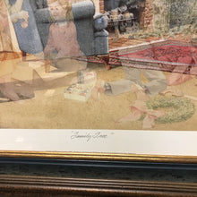 Load image into Gallery viewer, Charles Peterson Signed &amp; Framed Print, "Family Tree" Family Living Room Christmas Scene w/ Figures From the Past (30x37)
