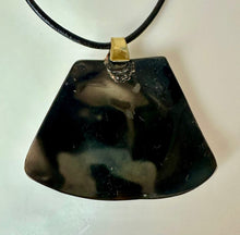 Load image into Gallery viewer, Creative Copper Mixed Metals Statement 3" Pendant on Black Cord Necklace (20")
