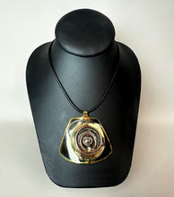 Load image into Gallery viewer, Creative Copper Mixed Metals Statement 3" Pendant on Black Cord Necklace (20")
