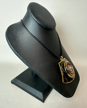 Load image into Gallery viewer, Creative Copper Mixed Metals Statement 3" Pendant on Black Cord Necklace (20")
