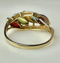 Load image into Gallery viewer, 14K Gold Amethyst Topaz Citrine Garnet Peridot Ring sz 7.75 (3.6g)
