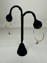 Load image into Gallery viewer, 10K Gold Harley Davidson Logo Charm 1.5" Hoop Earrings (2.2g)
