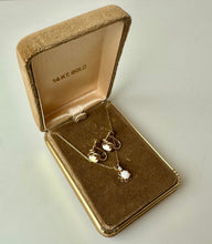 Load image into Gallery viewer, 14K Gold Filled Opal Cubic Zirconia Pendant on 16" Chain &amp; Screw Back Earrings Set

