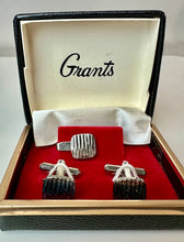 Load image into Gallery viewer, Vintage Grants Cufflinks &amp; Tie Clip Set in Original Box
