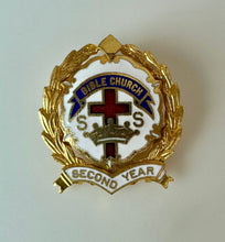 Load image into Gallery viewer, Vintage Cross &amp; Crown Sunday School Pin (1")
