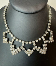 Load image into Gallery viewer, Vintage Clear Prong Set Rhinestone Choker Necklace (14.5")
