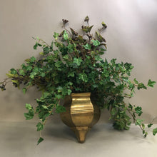 Load image into Gallery viewer, Brass Wall Pocket Planter W/ Faux Foliage (24")
