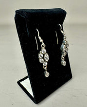 Load image into Gallery viewer, Sterling Swiss White Topaz Drop Earrings (2")
