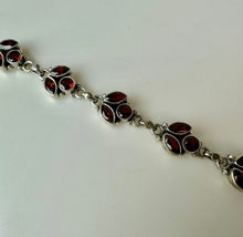 Load image into Gallery viewer, Sterling Garnet Link Bracelet (8.5")
