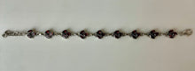 Load image into Gallery viewer, Sterling Garnet Link Bracelet (8.5")
